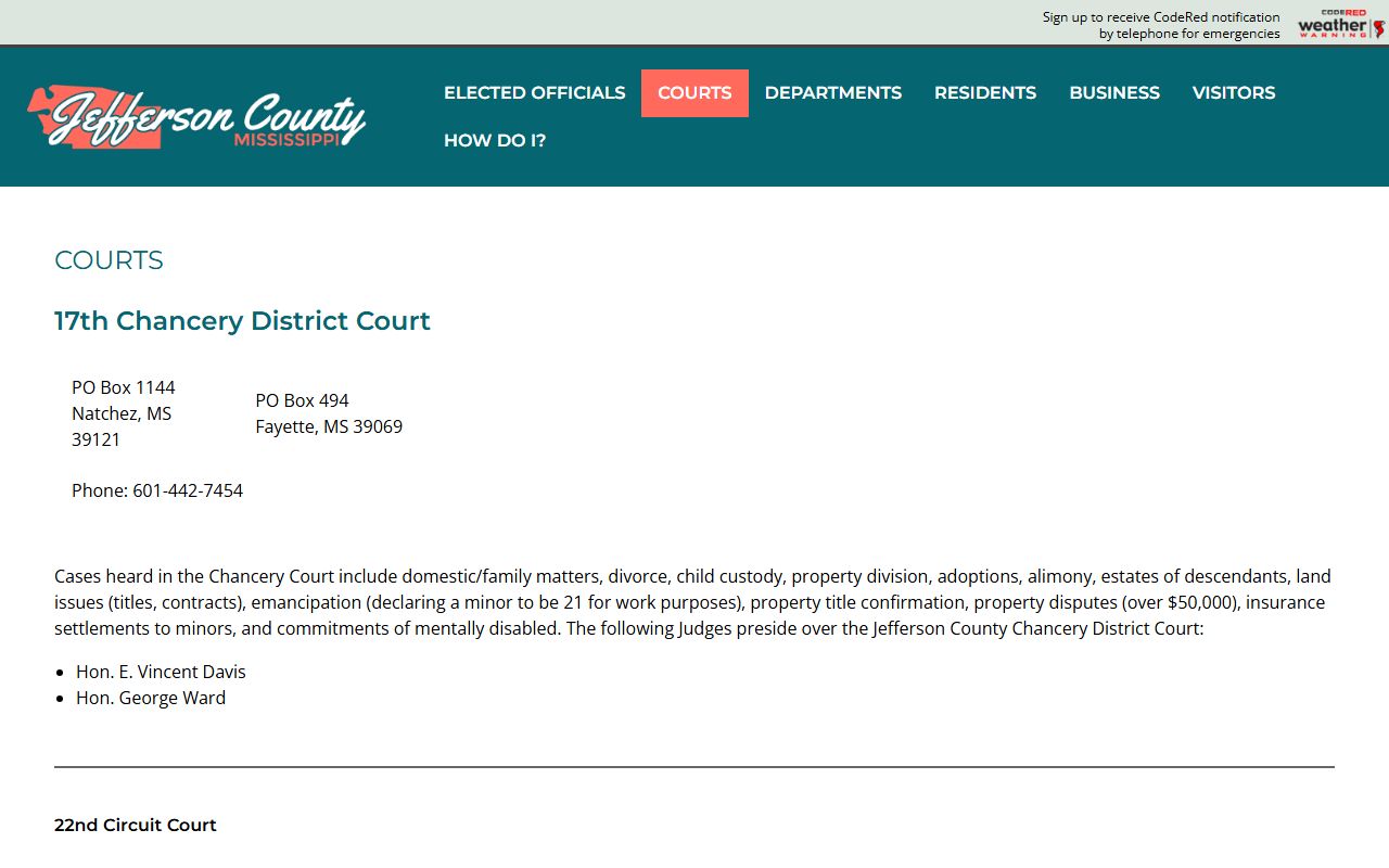 Jefferson County courts page for court records after a jail arrest